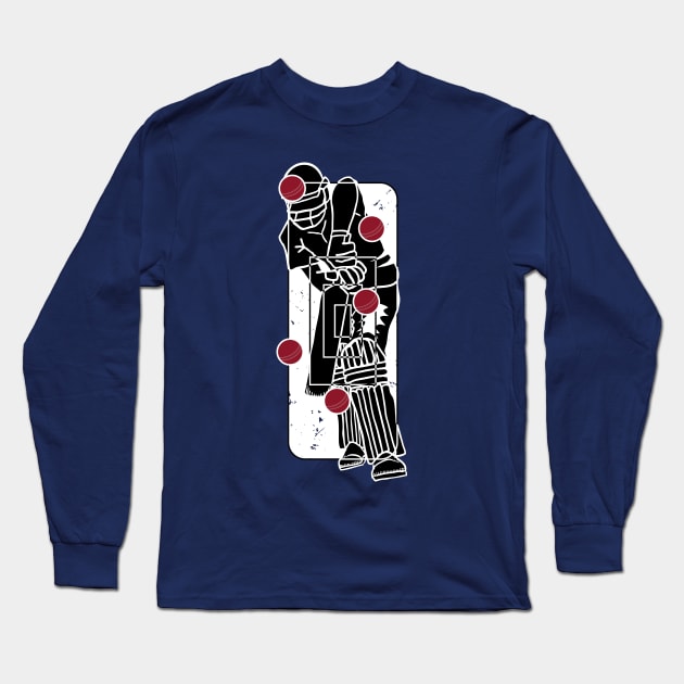 Cricket Bowler Target Practice Cricket Fan Long Sleeve T-Shirt by atomguy